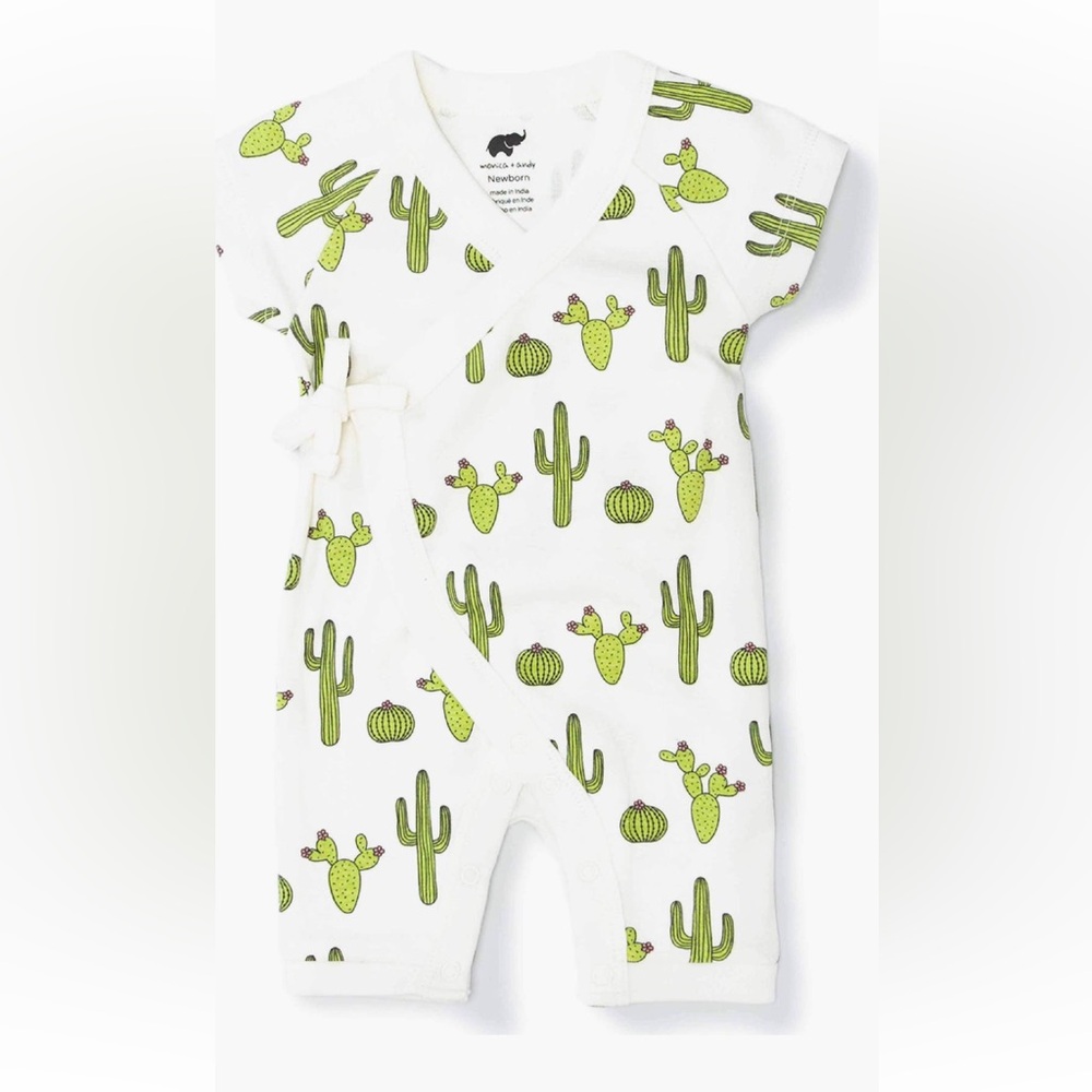 Monica + Andy - Sweet Baby Cactus Print Organic Cotton Romper
